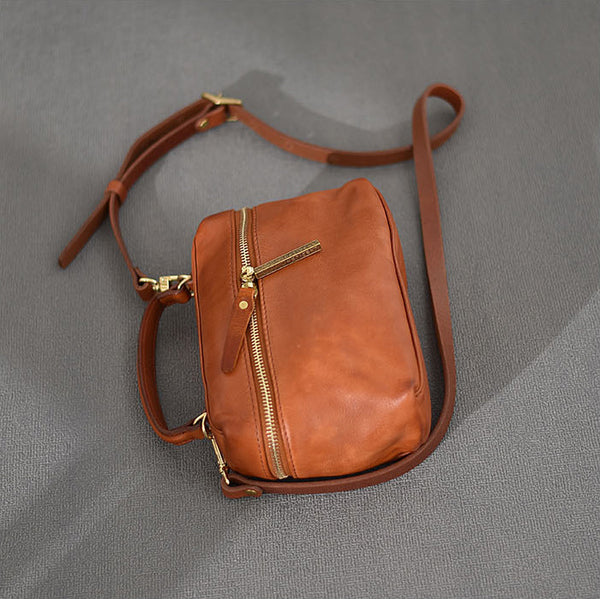 DEEPKEE original nubuck handmade full-grain genuine leather cowhide bag DEEPKEE Vegetable Tanned Cowhide Niche Premium Hand Small Square Bag #231006