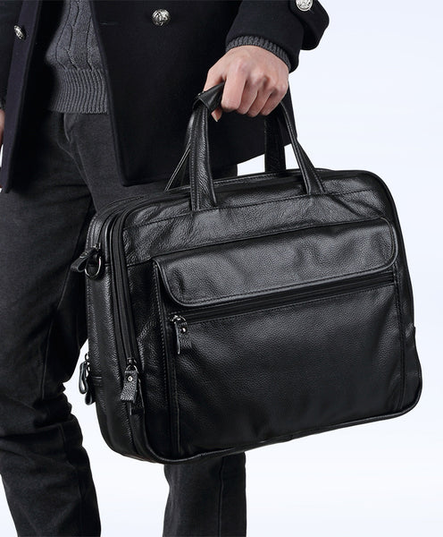 DEEPKEE original nubuck handmade full-grain genuine leather cowhide bag Deepkee Handicraft Leather Cowhide 15.6'' Briefcase Handbag #9912