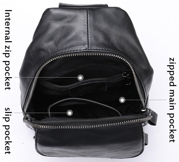 DEEPKEE original nubuck handmade full-grain genuine leather cowhide bag DEEPKEE LEATHER | Genuine Chest Crossbody Sling Bags NO.7589