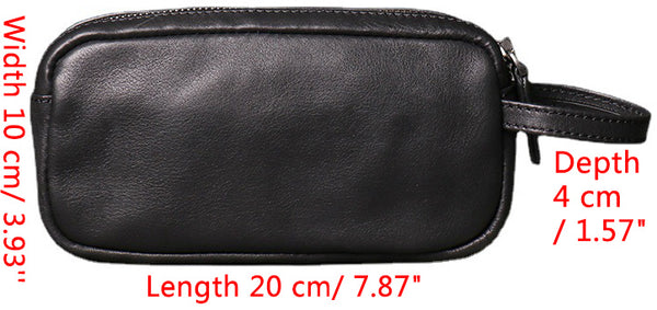 DEEPKEE original nubuck handmade full-grain genuine leather cowhide bag DEEPKEE HANDMADE | Unisex Basic Leather Clutches No.30041