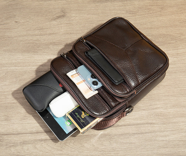 DEEPKEE original nubuck handmade full-grain genuine leather cowhide bag Genuine Leather Vintage Cowhide Crossbody Bag #6042