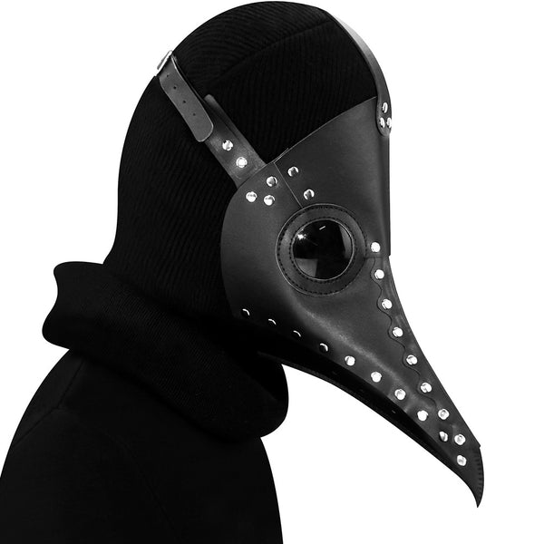 DEEPKEE original nubuck handmade full-grain genuine leather cowhide bag Fancy Plague Doctor Mask Birds Mouth Long Nose Dress Up #HG083