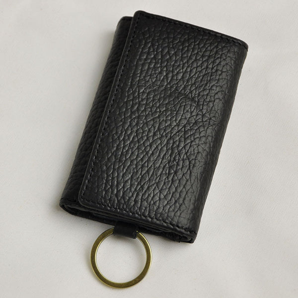 DEEPKEE original nubuck handmade full-grain genuine leather cowhide bag DEEPKEE Handmade Leather Trifold Key Wallet #KZ230