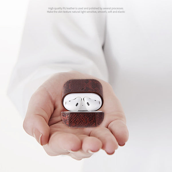 DEEPKEE original nubuck handmade full-grain genuine leather cowhide bag Airpods Pro Case Personalized Python PU Leather Monogram Customized Gift Engraved cute airpod cases apple airpods custom gift