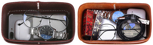 DEEPKEE original nubuck handmade full-grain genuine leather cowhide bag Jewelry Watch Leather Organizer #K067