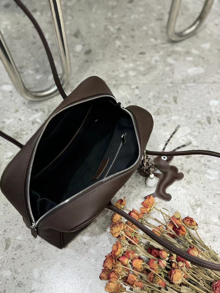 DEEPKEE original nubuck handmade full-grain genuine leather cowhide bag DEEPKEE 手工真皮保齡球包 togo波士頓包 枕頭包 MN24101801號