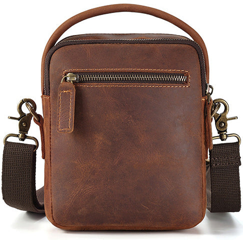 DEEPKEE original nubuck handmade full-grain genuine leather cowhide bag Best Leather Vertical Handbag Side Bag Messenger Bag #6567