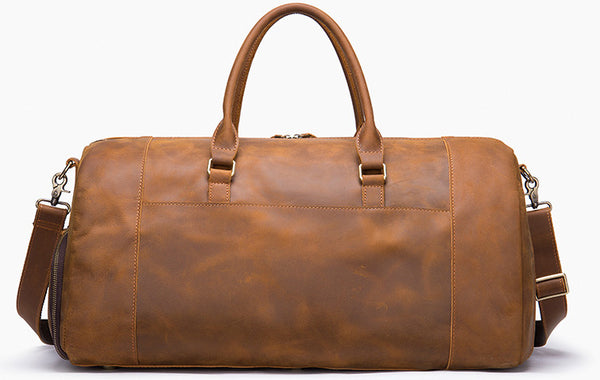 DEEPKEE original nubuck handmade full-grain genuine leather cowhide bag The Borsone Duffel Bag #1125