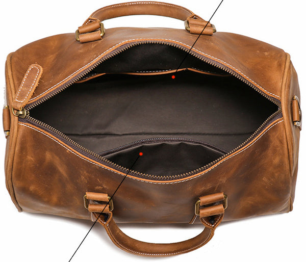 DEEPKEE original nubuck handmade full-grain genuine leather cowhide bag DEEPKEE LEATHER | Recht Trip Travel Bag No.1028