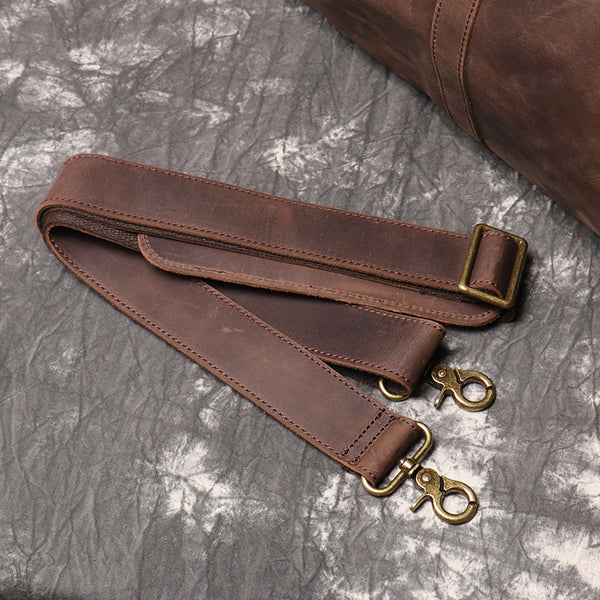 DEEPKEE original nubuck handmade full-grain genuine leather cowhide bag Wesley Crazy Horse Skin Large Travel Bag No.30181