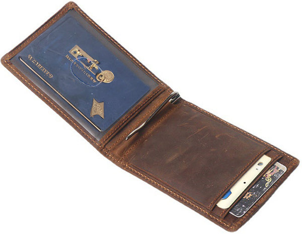 DEEPKEE original nubuck handmade full-grain genuine leather cowhide bag DEEPKEEE HANDMADE | Cowhide Bi-fold Wallet No.188