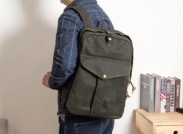 DEEPKEE original nubuck handmade full-grain genuine leather cowhide bag Outdoor canvas mountaineering backpack #5035