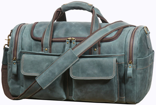 DEEPKEE original nubuck handmade full-grain genuine leather cowhide bag The Cambridge Travel Luggage Bag #0571-1