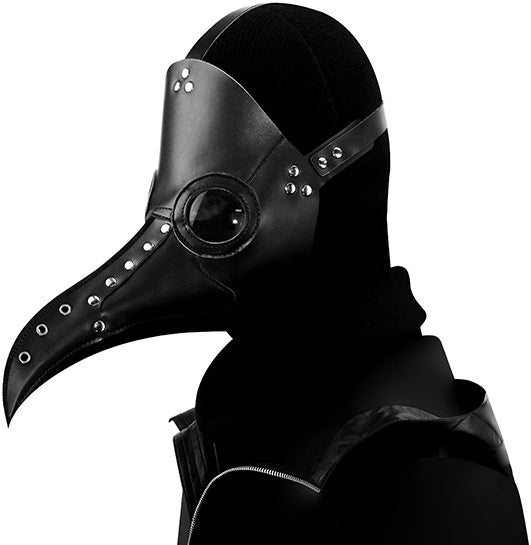 DEEPKEE original nubuck handmade full-grain genuine leather cowhide bag Halloween Steampunk Plague doctor Beak Mask Ball Party Mask HG65006