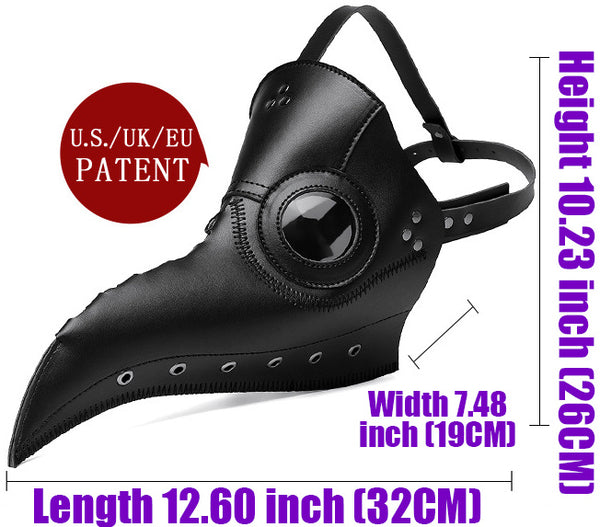 DEEPKEE original nubuck handmade full-grain genuine leather cowhide bag Gothic Plague Doctor Crow Mask Props Cosplay Steampunk Raven Costume #FPBM062