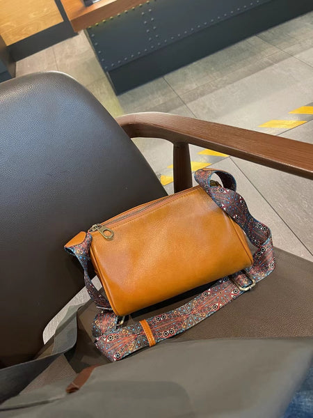 DEEPKEE original nubuck handmade full-grain genuine leather cowhide bag Cowhide Crossbody Bag 7115-D