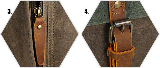 DEEPKEE original nubuck handmade full-grain genuine leather cowhide bag Deepkee Retro Travel Canvas Backpack #5191_1