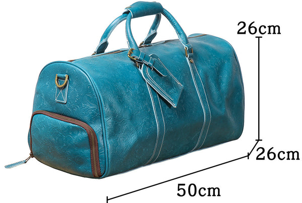 DEEPKEE original nubuck handmade full-grain genuine leather cowhide bag The Kenai Embossed Texture Luggage #30009