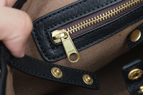 DEEPKEE original nubuck handmade full-grain genuine leather cowhide bag Vegetable Tanned Cowhide Leather Tote Bucket Bag #KM-019