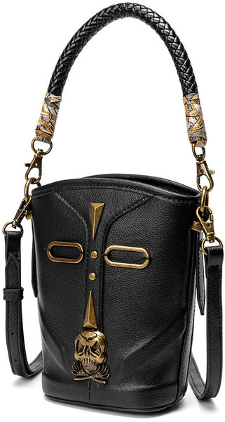 DEEPKEE original nubuck handmade full-grain genuine leather cowhide bag Steampunk Rivet Handbag #G178