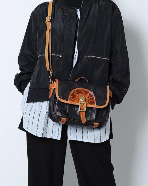 DEEPKEE original nubuck handmade full-grain genuine leather cowhide bag Literary Style Pleated, Vintage Messenger Bag No.190670