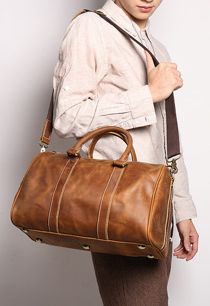 DEEPKEE original nubuck handmade full-grain genuine leather cowhide bag DEEPKEE LEATHER | Recht Trip Travel Bag No.1028