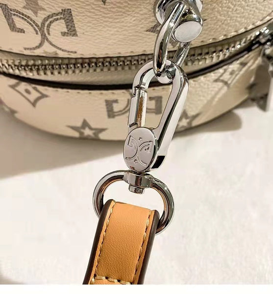 DEEPKEE original nubuck handmade full-grain genuine leather cowhide bag DEEPKEE HANDMADE LEATHER Miss Gail Luxury OOTD Round Crossbody Bag #G1144