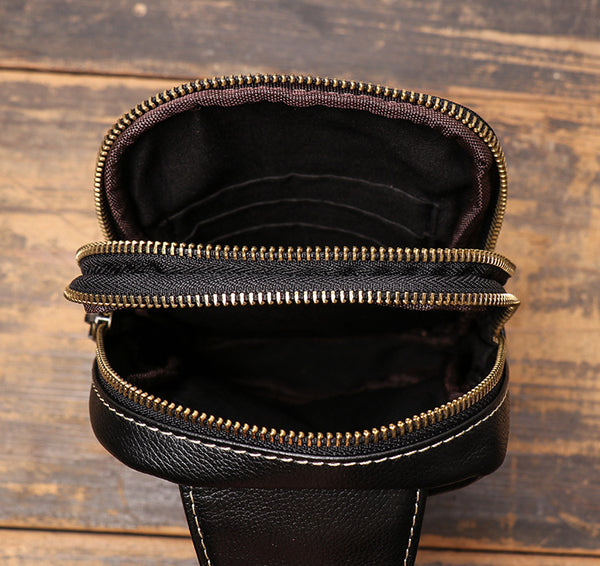 DEEPKEE original nubuck handmade full-grain genuine leather cowhide bag Freddie Chest Bag No.4018