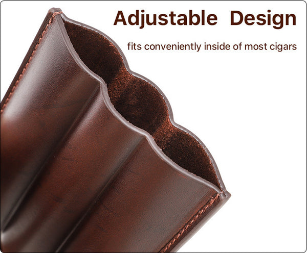 DEEPKEE original nubuck handmade full-grain genuine leather cowhide bag Best 3pcs Cool Leather cigar (loanword) Cases CF5003