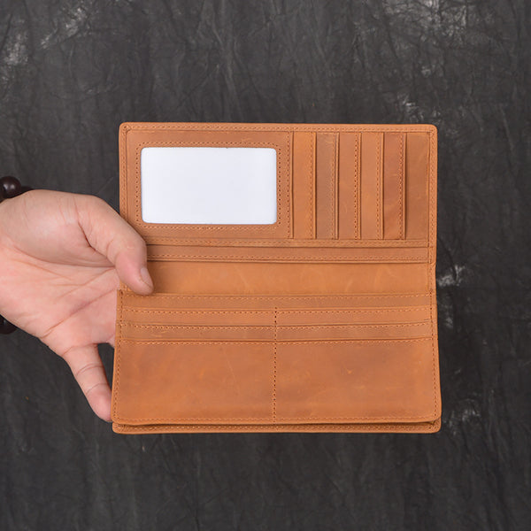 DEEPKEE original nubuck handmade full-grain genuine leather cowhide bag Crazy Horse Leather Suit Wallet No.L196_1