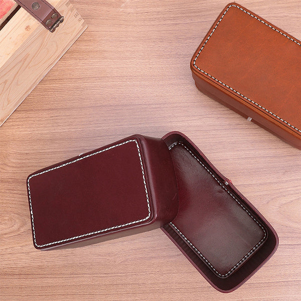 DEEPKEE original nubuck handmade full-grain genuine leather cowhide bag Jewelry Watch Leather Organizer #K067