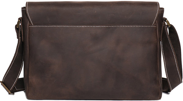 DEEPKEE original nubuck handmade full-grain genuine leather cowhide bag BASIS COWHIDE LEATHER MESSENGER BAG #30166