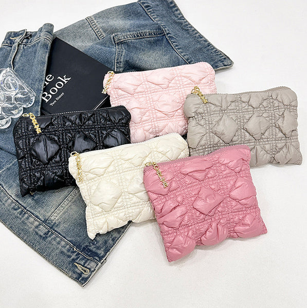 DEEPKEE original nubuck handmade full-grain genuine leather cowhide bag Embroidered Thread Lattice Coin Purse #5807