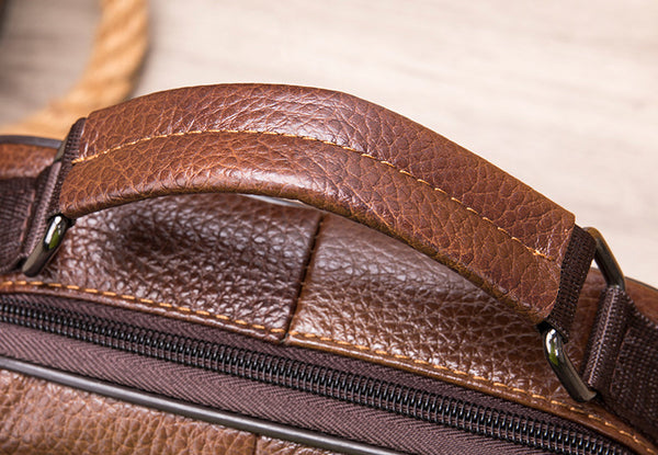 DEEPKEE original nubuck handmade full-grain genuine leather cowhide bag Deepkee Handcraft Cowhide Crossbody Side Bag #6037