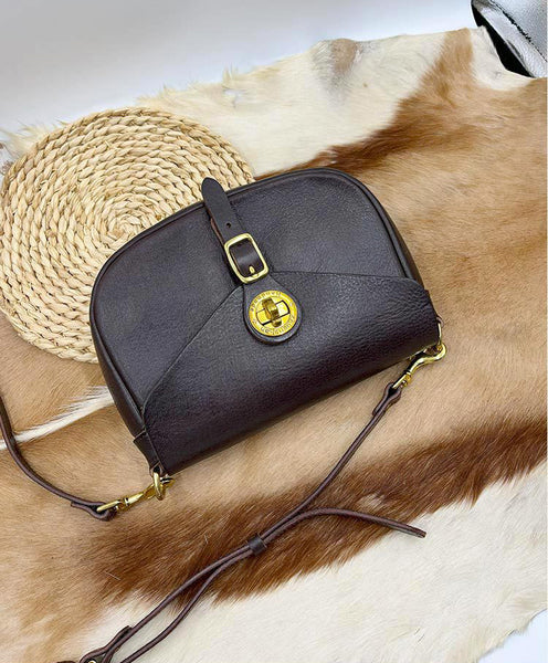 DEEPKEE original nubuck handmade full-grain genuine leather cowhide bag Handicraft Pure Leather Saddle Bag #43022