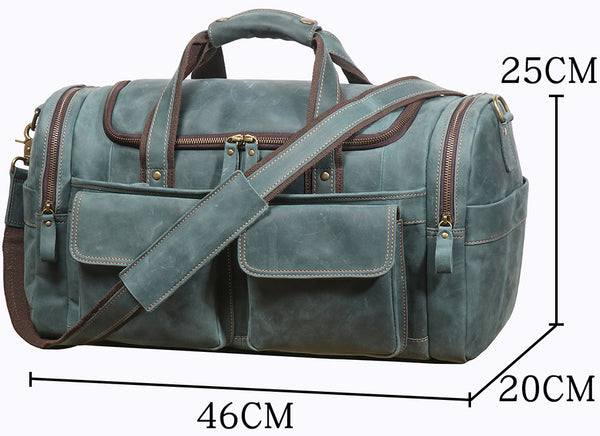 DEEPKEE original nubuck handmade full-grain genuine leather cowhide bag The Cambridge Travel Luggage Bag #0571-1