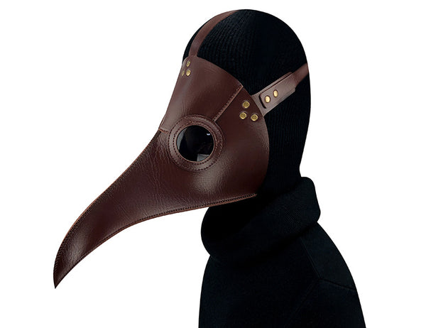 DEEPKEE original nubuck handmade full-grain genuine leather cowhide bag Plague Doctor Bird Mask Long Nose Beak Cosplay Steampunk Costume #FHG107
