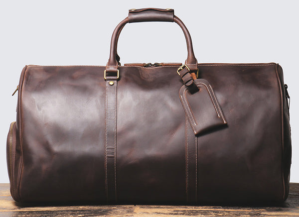 DEEPKEE original nubuck handmade full-grain genuine leather cowhide bag DEEPKEE HANDMADE LEATHER | Oz Oversized Duffle Bag No.30183