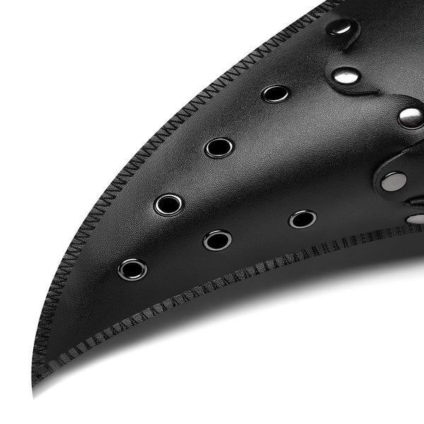 DEEPKEE original nubuck handmade full-grain genuine leather cowhide bag Gothic Cosplay Punk pointed Bird Beak Leather Face Mask #FPBM014