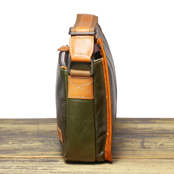 DEEPKEE original nubuck handmade full-grain genuine leather cowhide bag The Break Messenger Bag #1899