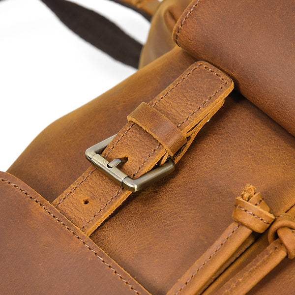 DEEPKEE original nubuck handmade full-grain genuine leather cowhide bag DEEPKEE LEATHER | The Hagen Leather Vintage Backpack G240