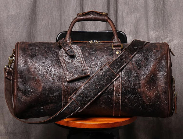 DEEPKEE original nubuck handmade full-grain genuine leather cowhide bag DEEPKEE LEATHER | Sheridan Style Duffle Bag No.30009-5