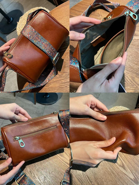 DEEPKEE original nubuck handmade full-grain genuine leather cowhide bag Cowhide Crossbody Bag 7115-D