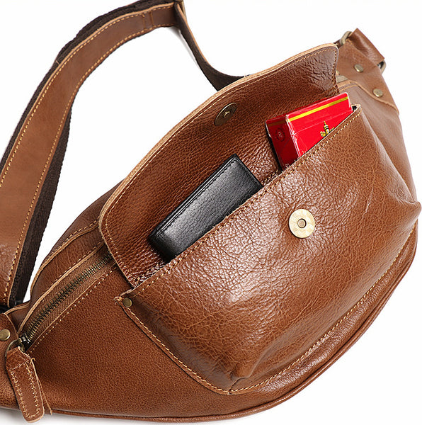 DEEPKEE original nubuck handmade full-grain genuine leather cowhide bag THE FLUTTER SLING HANDBAG No.30021