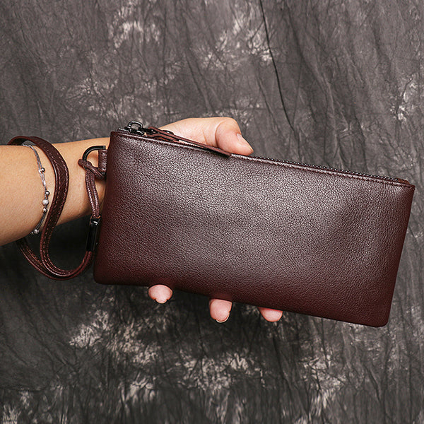 DEEPKEE original nubuck handmade full-grain genuine leather cowhide bag DEEPKEE HANDMADE | Soft & Thin Leather,  Long Phone Purse Holder Wallet No.L029