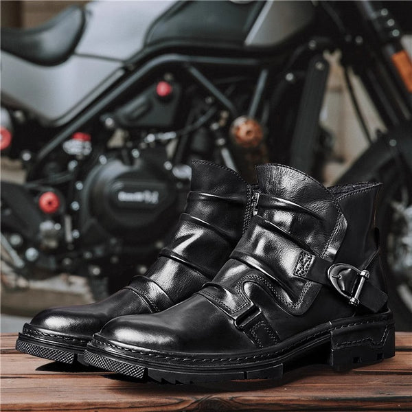 DEEPKEE original nubuck handmade full-grain genuine leather cowhide bag DEEPKE Leather Black Shoes Mens Shoes 209010