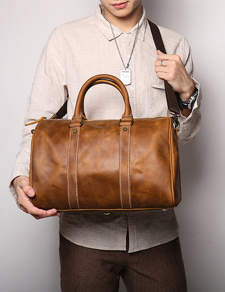 DEEPKEE original nubuck handmade full-grain genuine leather cowhide bag DEEPKEE LEATHER | Recht Trip Travel Bag No.1028