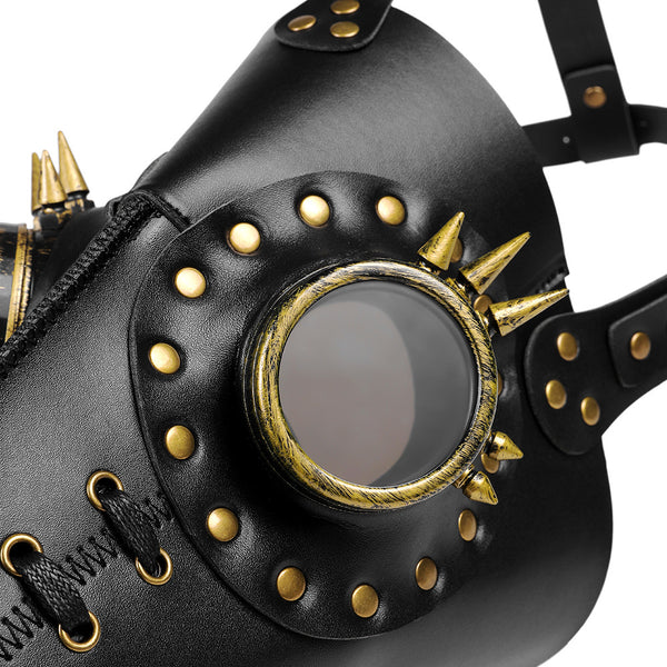 DEEPKEE original nubuck handmade full-grain genuine leather cowhide bag Steampunk Beak Mask Headdress Prom Holiday Party Supplies Punk Leather Masks #FPBM013