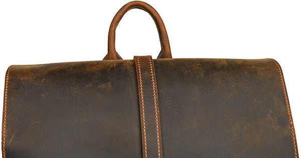 DEEPKEE original nubuck handmade full-grain genuine leather cowhide bag Travel Rucksack School Backpack No1811