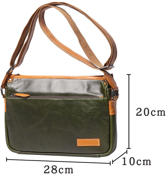 DEEPKEE original nubuck handmade full-grain genuine leather cowhide bag The Break Messenger Bag #1899